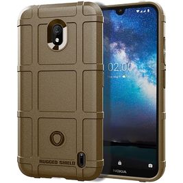 Mobigear Rugged Shield Nokia 2.2 Hülle Flexibles TPU Backcover Stoßfest - Braun
