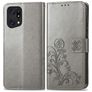 Mobigear Clover OPPO Find X5 Hülle Klapphülle Geldbörse - Grau