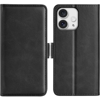 Mobigear Slim Magnet iPhone 16 Pro Hülle Klapphülle Geldbörse - Schwarz