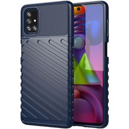 Mobigear Groove Samsung Galaxy M51 Hülle Flexibles TPU Backcover - Blau