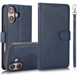 Mobigear Wallet iPhone 16 Hülle Abnehmbare 2in1 Klapphülle Geldbörse - Blau