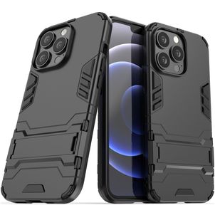 Mobigear Armor Stand iPhone 13 Pro Hülle Hardcase Backcover Stoßfest mit Ständer - Schwarz