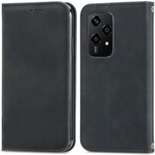Mobigear Retro Slim HONOR 200 Lite Hülle Klapphülle Geldbörse - Schwarz