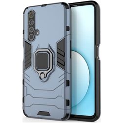 Mobigear Armor Ring Realme X50 Hülle Hardcase Backcover Stoßfest mit Ringhalter - Blau