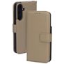 Mobiparts Samsung Galaxy A55 Hülle Echtes Leder Klapphülle Geldbörse - Taupe