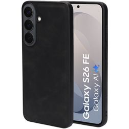 Mobiparts Classic Samsung Galaxy S26 FE MagSafe TPU / Kunstleder Backcover - Graphite Black
