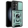 Mobigear Armor Ring Cam Slide Samsung Galaxy S24 FE Hülle Hardcase Backcover Stoßfest mit Ringhalter und Kamera Slider - Grün