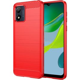 Mobigear Brushed Slim Motorola Moto E13 Hülle Flexibles TPU Backcover - Rot