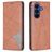 Mobigear Rhombus Slim Samsung Galaxy S26 FE Hülle Klapphülle - Braun