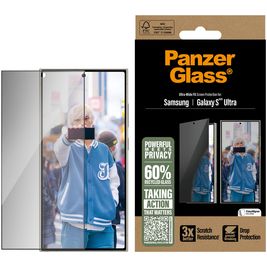 PanzerGlass Ultra-Wide Fit Privacy Samsung Galaxy S25 Ultra Gehärtetes Glas Displayschutz Privacy - Hüllenfreundlich - Schwarz