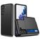 Mobigear Card Samsung Galaxy S21 Hülle Hardcase Backcover Stoßfest mit Kartenhalter - Schwarz
