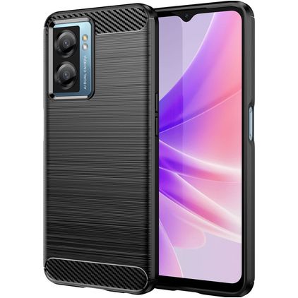 Mobigear Brushed Slim Realme Narzo 50 5G Hülle Flexibles TPU Backcover - Schwarz