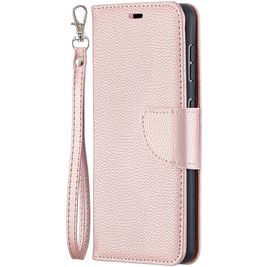 Mobigear Litchi Luxury Wallet Book Case Rose Gold Samsung Galaxy S21