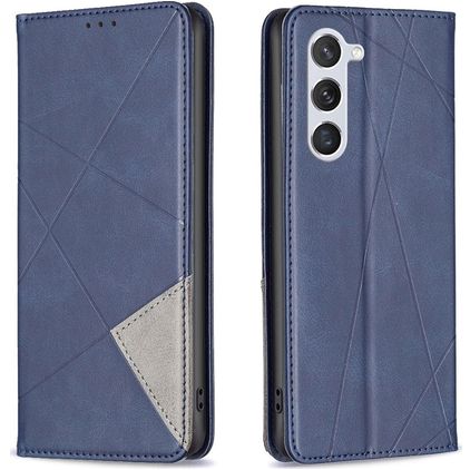 Mobigear Rhombus Slim Samsung Galaxy S25 Hülle Klapphülle - Blau