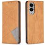 Mobigear Rhombus Slim Samsung Galaxy S25 Edge Hülle Klapphülle - Cognac