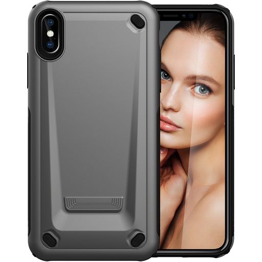 Mobigear Slim Armor iPhone XS Max Hülle Hardcase Backcover Stoßfest - Grau