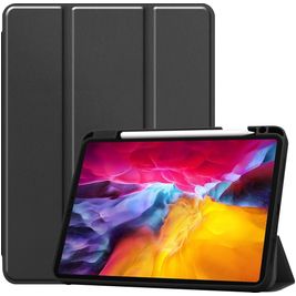 Mobigear Tri-Fold Gel iPad Pro 11 Zoll (2021) Hülle TPU,Kunstleder Klapphülle + Stifthalter - Schwarz