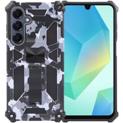 Mobigear Armor Stand Samsung Galaxy A16 Hülle Hardcase Backcover Stoßfest mit Ständer - Grau