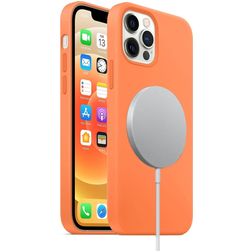 Mobigear Rubber Touch iPhone 12 Pro Max Silikon MagSafe Hülle Backcover - Orange