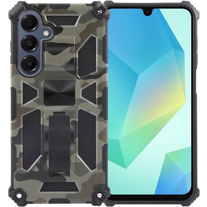Mobigear Armor Stand Samsung Galaxy A16 Hülle Hardcase Backcover Stoßfest mit Ständer - Grün