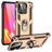 Mobigear Armor Ring Xiaomi Redmi 10C Hülle Hardcase Backcover Stoßfest mit Ringhalter - Gold