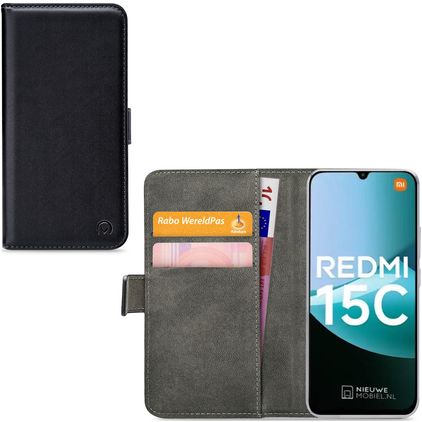 Mobilize Classic Gelly Xiaomi Redmi 15C Hülle Klapphülle Geldbörse - Schwarz