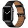 Mobigear Milano Leder Apple Watch Armband Dornschließe - 49/46/45/44 mm - Schwarz