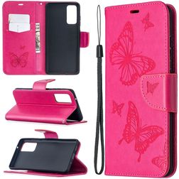 Mobigear Butterfly Samsung Galaxy S20 FE Hülle Klapphülle Geldbörse - Magenta