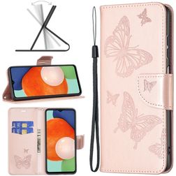 Mobigear Butterfly Samsung Galaxy A13 4G Klapphülle Portemonnaie - Roségold