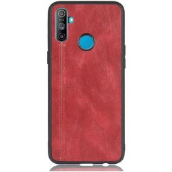 Mobigear Stitch Realme C3 Hülle Backcover - Rot