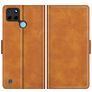 Mobigear Slim Magnet Realme C25Y Hülle Klapphülle Geldbörse - Cognac