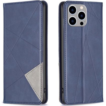 Mobigear Rhombus Slim iPhone 15 Pro Max Klapphülle - Blau