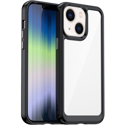 Mobigear Crystal iPhone 14 Plus Hülle Hardcase Backcover - Transparent / Schwarz