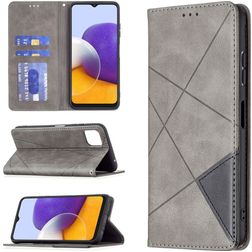 Mobigear Rhombus Slim Samsung Galaxy A22 5G Hülle Klapphülle - Grau