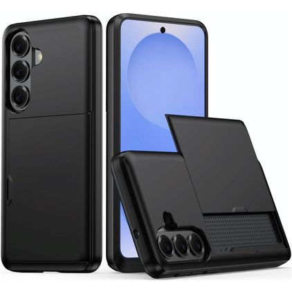 Mobigear Card Samsung Galaxy S26 Hülle Hardcase Backcover Stoßfest mit Kartenhalter - Schwarz