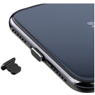 Mobigear Essentials Aluminium Anti-Staub-Stopfen - Apple Lightning - Schwarz (2er Pack)