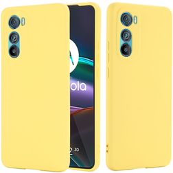 Mobigear Rubber Touch Motorola Edge 30 Silikon Hülle Backcover - Gelb