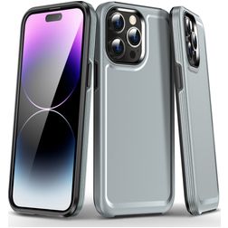 Mobigear Slim Armor iPhone 15 Pro Max Hülle Hardcase Backcover Stoßfest - Grau