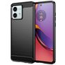 Mobigear Brushed Slim Motorola Moto G84 Hülle Flexibles TPU Backcover - Schwarz