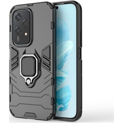 Mobigear Armor Ring HONOR 200 Lite Hülle Hardcase Backcover Stoßfest mit Ringhalter - Schwarz