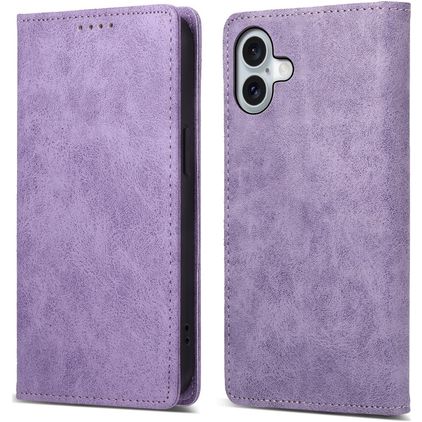 Mobigear Wallet iPhone 16 Plus Hülle Klapphülle Geldbörse - Lila