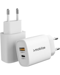 Mobilize Dual USB / USB-C Ladegerät Power Delivery 20W - Weiß