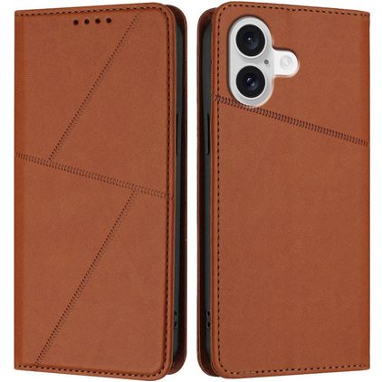 Mobigear Frosted Flip iPhone 17 Hülle Klapphülle Geldbörse - Braun