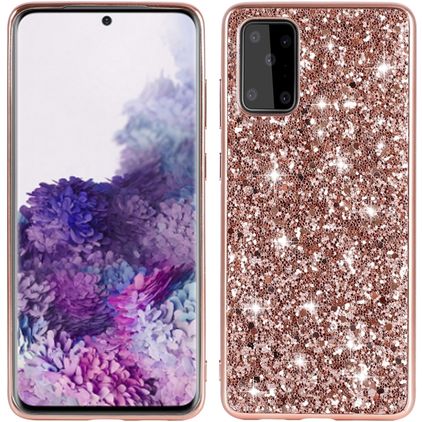Mobigear Glitter Samsung Galaxy S20 Hülle Hardcase Backcover - Roségold