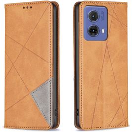 Mobigear Rhombus Slim Motorola Moto G85 Hülle Klapphülle - Cognac