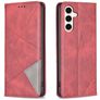 Mobigear Rhombus Slim Samsung Galaxy S24 FE Hülle Klapphülle - Rot