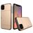 Mobigear Card iPhone 11 Pro Hülle Hardcase Backcover Stoßfest mit Kartenhalter - Gold
