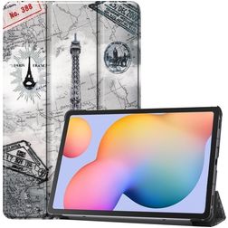 Mobigear Tri-Fold Samsung Galaxy Tab S6 Lite Hülle Klapphülle - Eiffelturm
