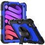 Mobigear SureGrip Xtreme iPad Mini 7 (2024) Hülle Kunststoff,Silikon Backcover + Stifthalter + Schulterträger + Ständer - Schwarz / Blau