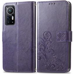 Mobigear Clover Xiaomi 12 Hülle Klapphülle Geldbörse - Lila